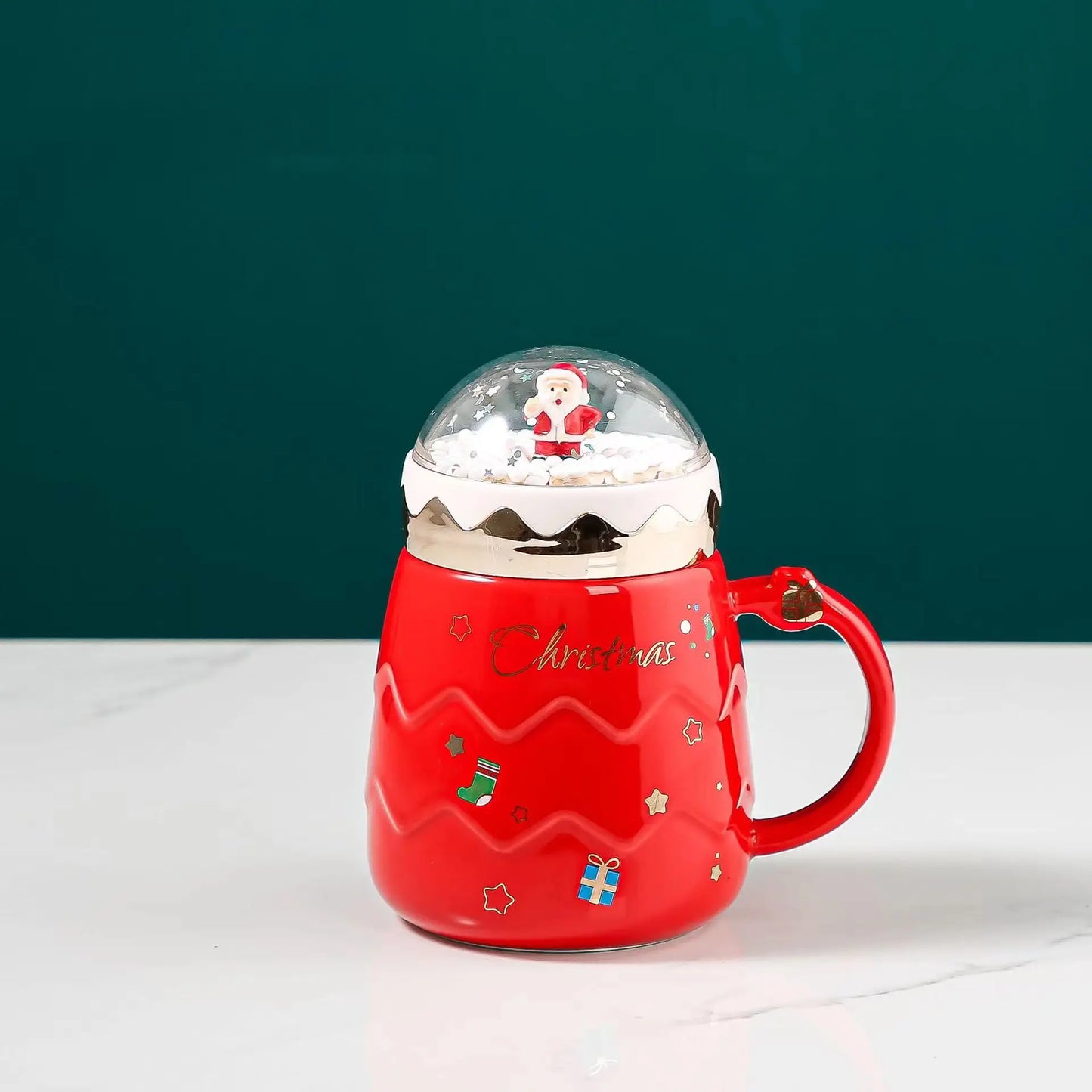 Christmas Tree Landscape Ceramic Mug Drinking Cup Breakfast Milk Cup Coffee Cup Home Kitchen Drinkware Christmas Decoration Gift