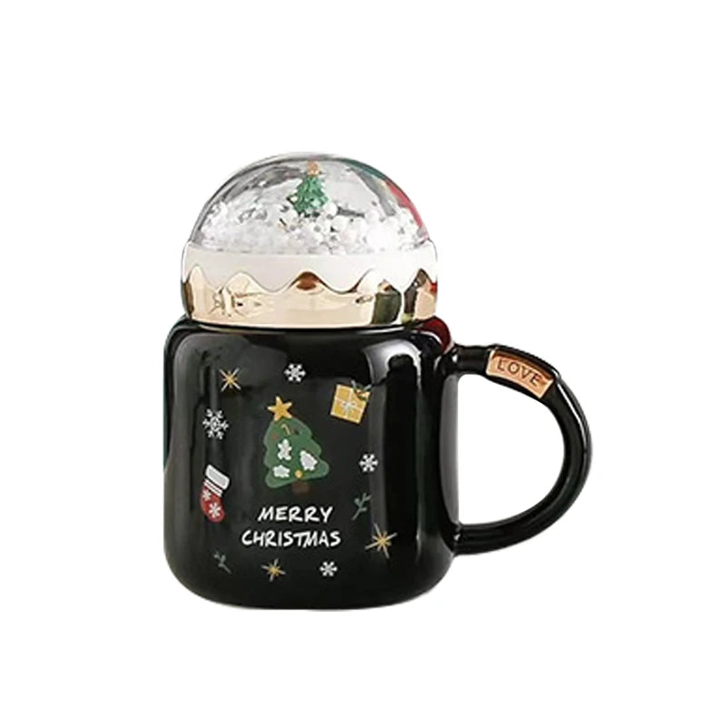 Christmas Tree Landscape Ceramic Mug Drinking Cup Breakfast Milk Cup Coffee Cup Home Kitchen Drinkware Christmas Decoration Gift