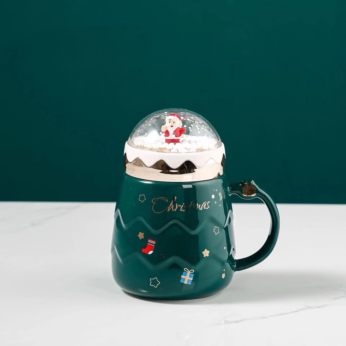Christmas Tree Landscape Ceramic Mug Drinking Cup Breakfast Milk Cup Coffee Cup Home Kitchen Drinkware Christmas Decoration Gift
