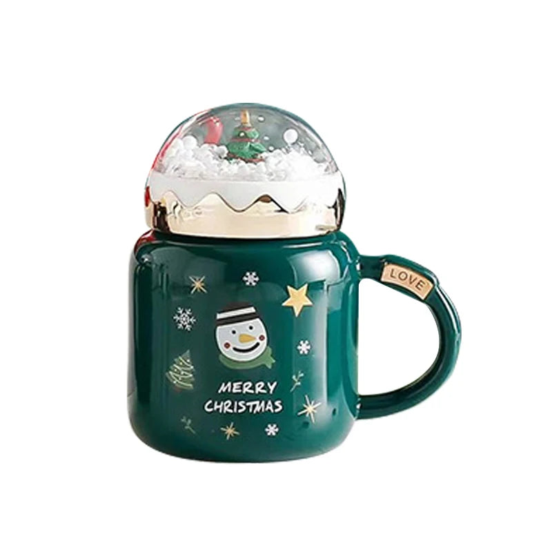 Christmas Tree Landscape Ceramic Mug Drinking Cup Breakfast Milk Cup Coffee Cup Home Kitchen Drinkware Christmas Decoration Gift