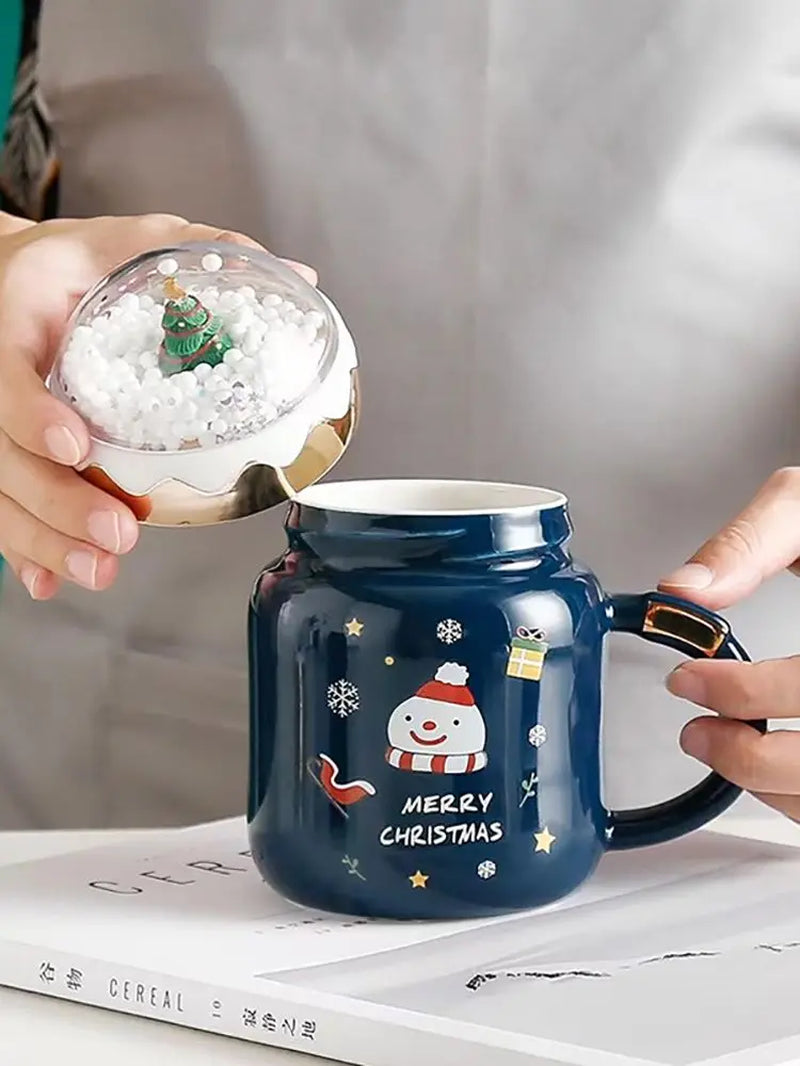 Christmas Tree Landscape Ceramic Mug Drinking Cup Breakfast Milk Cup Coffee Cup Home Kitchen Drinkware Christmas Decoration Gift