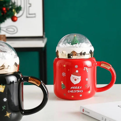 Christmas Tree Landscape Ceramic Mug Drinking Cup Breakfast Milk Cup Coffee Cup Home Kitchen Drinkware Christmas Decoration Gift