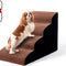 Dog Stairs 4 Tiers Foam Dog Ramps/Steps, Puppy Climbing Ladder Pet Ramp Stairs Step Sofa Bed Ladder for Puppies Small Medium Dogs/Cats, Elderly Dogs, Coffee