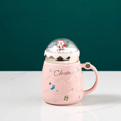 Christmas Tree Landscape Ceramic Mug Drinking Cup Breakfast Milk Cup Coffee Cup Home Kitchen Drinkware Christmas Decoration Gift