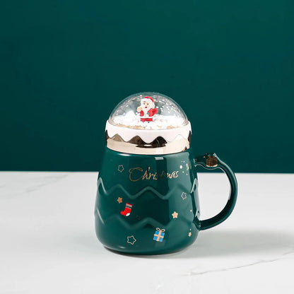Christmas Tree Landscape Ceramic Mug Drinking Cup Breakfast Milk Cup Coffee Cup Home Kitchen Drinkware Christmas Decoration Gift